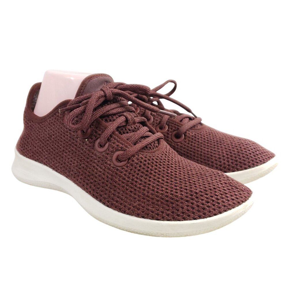 Allbirds Womens Size 8 Tree Runners Sneakers Burgundy Mesh Lightweight